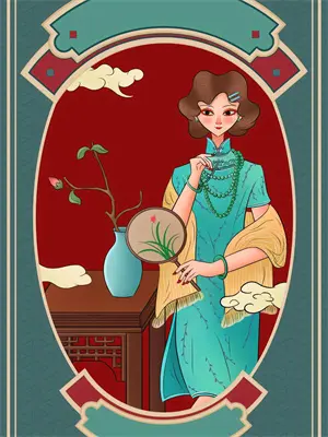 西装女孩照片